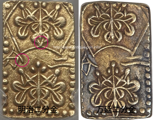 天保一分金、安政二分金、明治二分金×2、天保二朱金、万延二朱金 No.1778